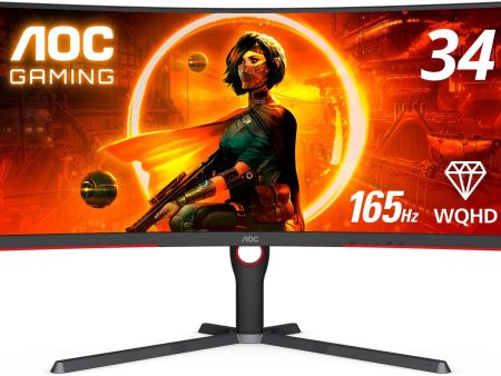 AOC 34  3440x1440 165Hz 21:9 UltraWide Curved Monitor - Certified Refurbished Online Sale