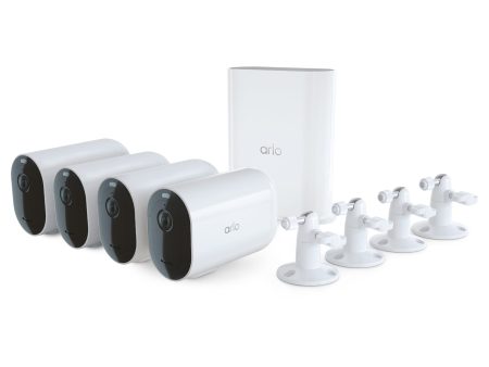 Arlo Pro 4 Bundle Includes 4 Cameras with XL Battery and Housing, 4 Security Mounts and SmartHub - Certified Refurbished Online