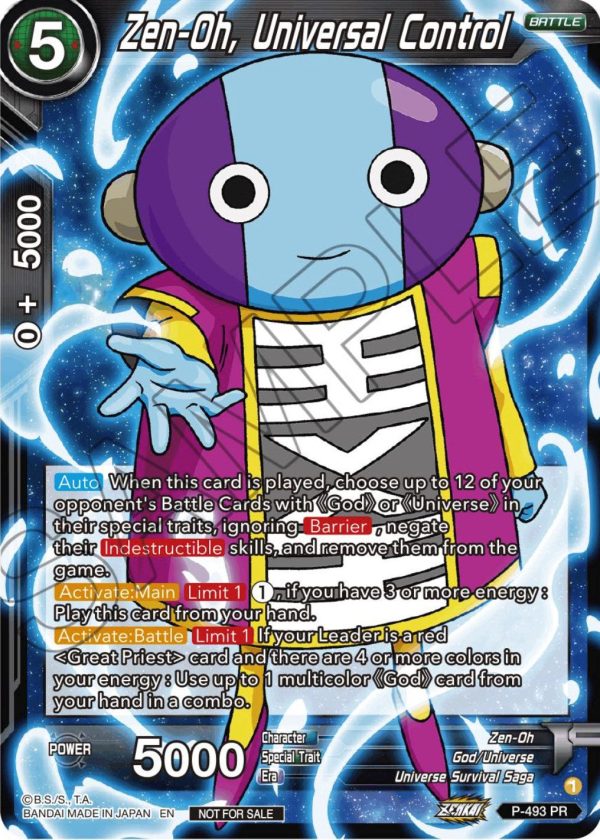 Zen-Oh, Universal Control (Zenkai Series Tournament Pack Vol.3) (P-493) [Tournament Promotion Cards] Cheap