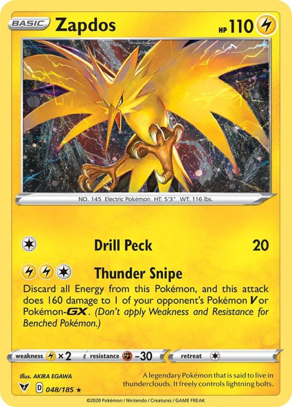 Zapdos (048 185) (Cosmos Holo) [Sword & Shield: Vivid Voltage] For Cheap